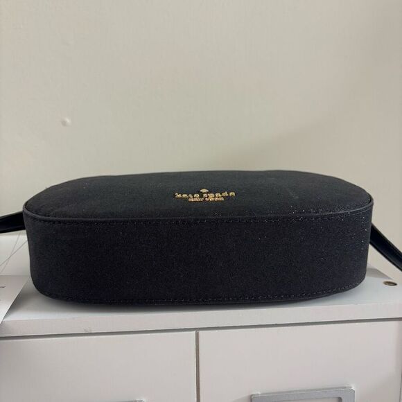 Kate spade Glimmer Oval Camera Bag black glitter new - Picture 9 of 13